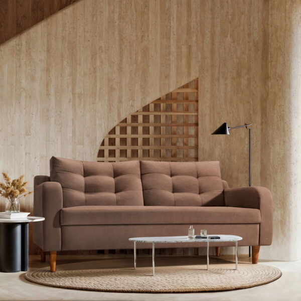 Ease Plus Brown Fabric 3 seater sofa