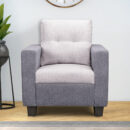 Ease Cool Grey Fabric 1 seater sofa