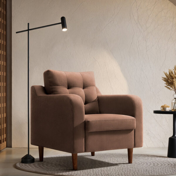 Ease Plus Brown Fabric 1 seater sofa