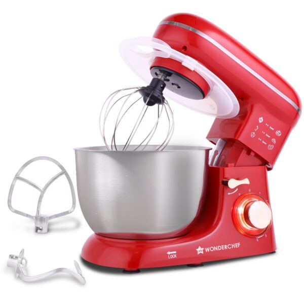 Regalia Stand Mixer | 4.5L Stainless-steel Bowl | Whisk, Whip, Beat, Mix | For Cake & Pizza Doughs, Creams, Salad Dressings, Egg Whites/Yolks | 6-speed Setting | 3 Attachments | 2-year Warranty