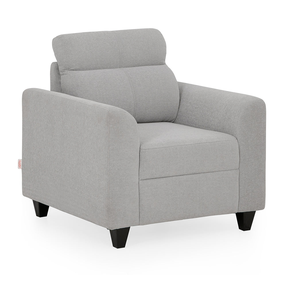 Zivo Plus Cloudy Gray Fabric 1 Seater Sofa - Image 3