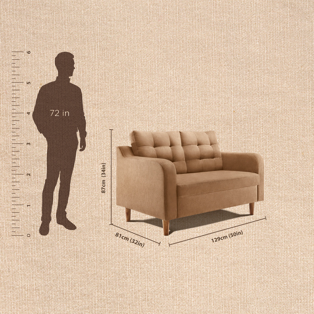 Ease Plus Beige Fabric 2 seater sofa - Image 4