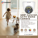 Consistent 4MP Colored CCTV CAMERA 4MP DOME-WARM (CTCMIDW4MP), Home Security Colored Weather Proof | Full HD 1080Px with Night Vision, 3 Axis Levels