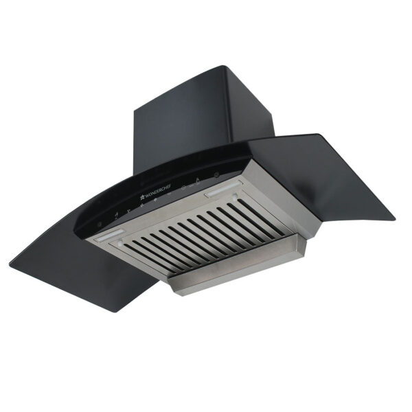 Ultima 90cm 1200 m3/hr Auto Clean Curved Glass Chimney | Baffle Filter | 1200M3/Hr powerful suction | Touch + 3 speed Motion Sensor control | Low Noise | 7 Year Warranty on Motor | 1 Year Comprehensive Warranty on Product | Black