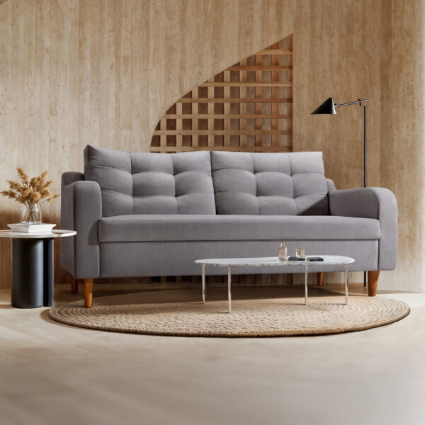 Ease Plus Grey Fabric 3 seater sofa