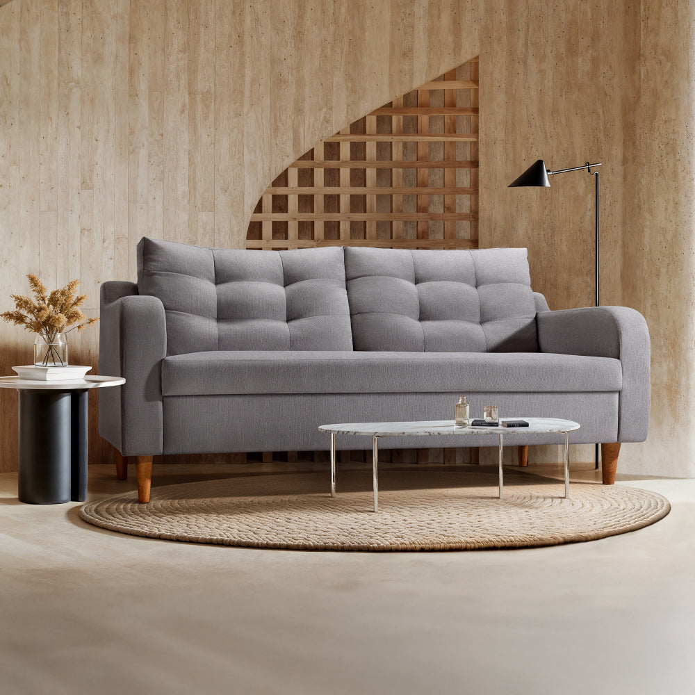Ease Plus Grey Fabric 3 seater sofa