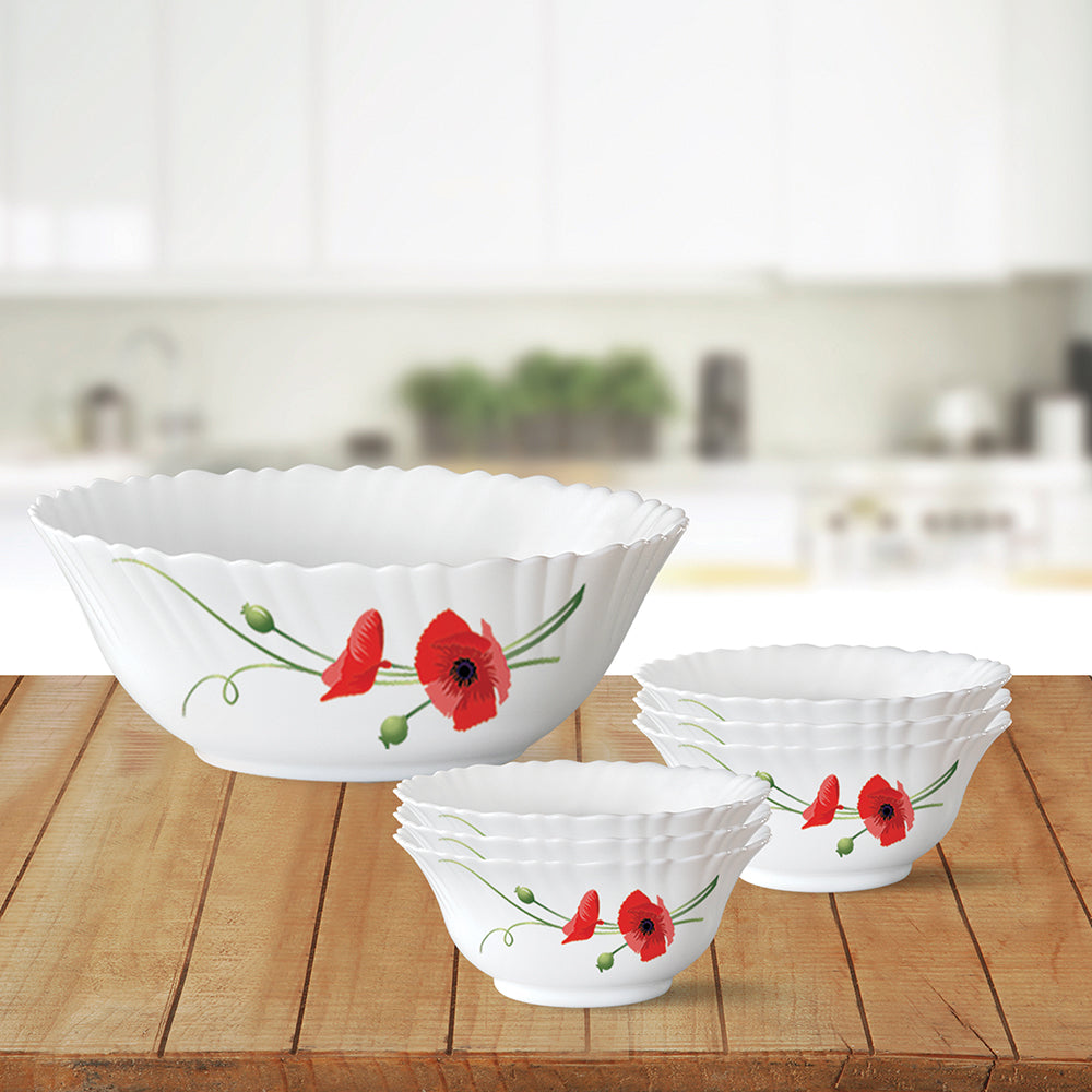 Larah Red Carnation Pudding Set, 7 pc (Small)