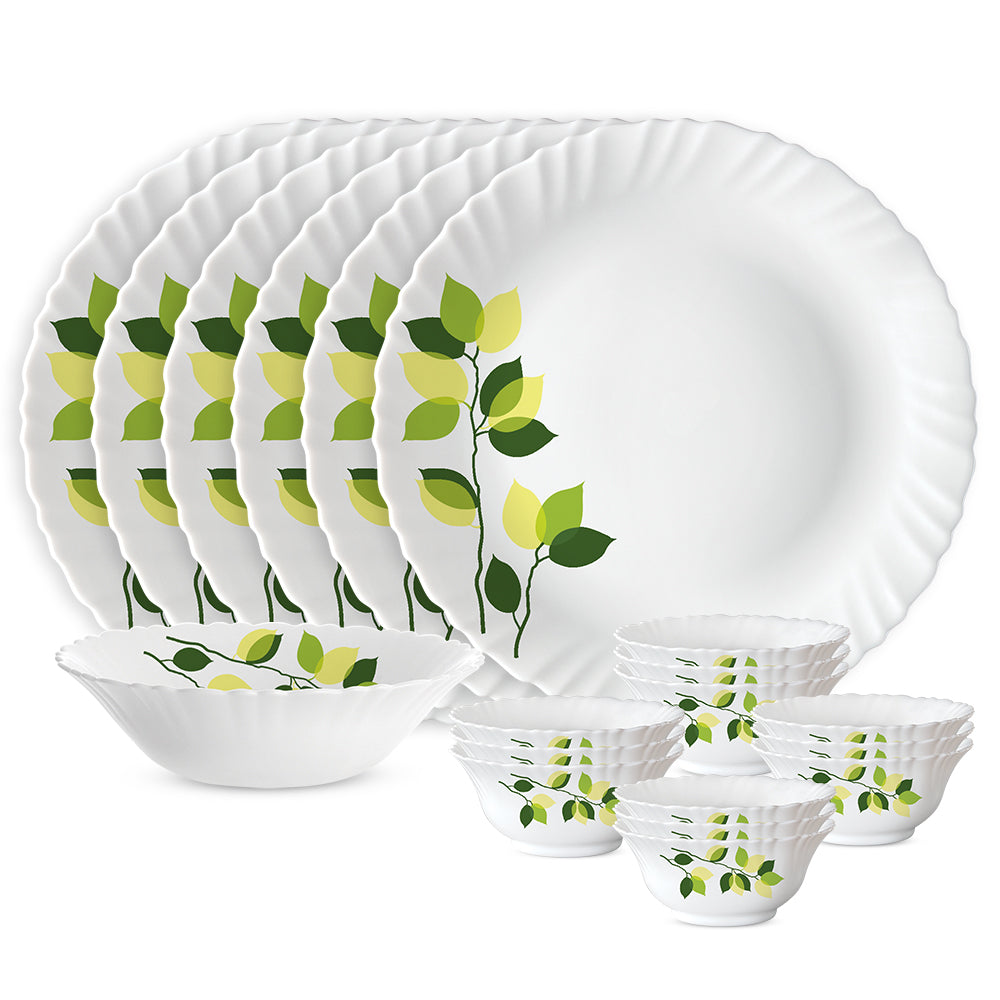 Larah Green Leaves 19 pc Dinner Set - Image 3