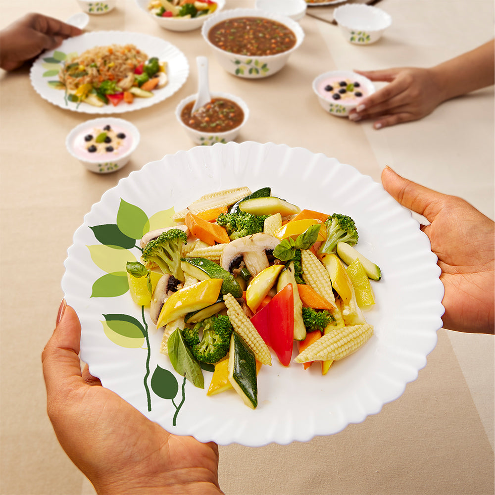 Larah Green Leaves 19 pc Dinner Set - Image 6