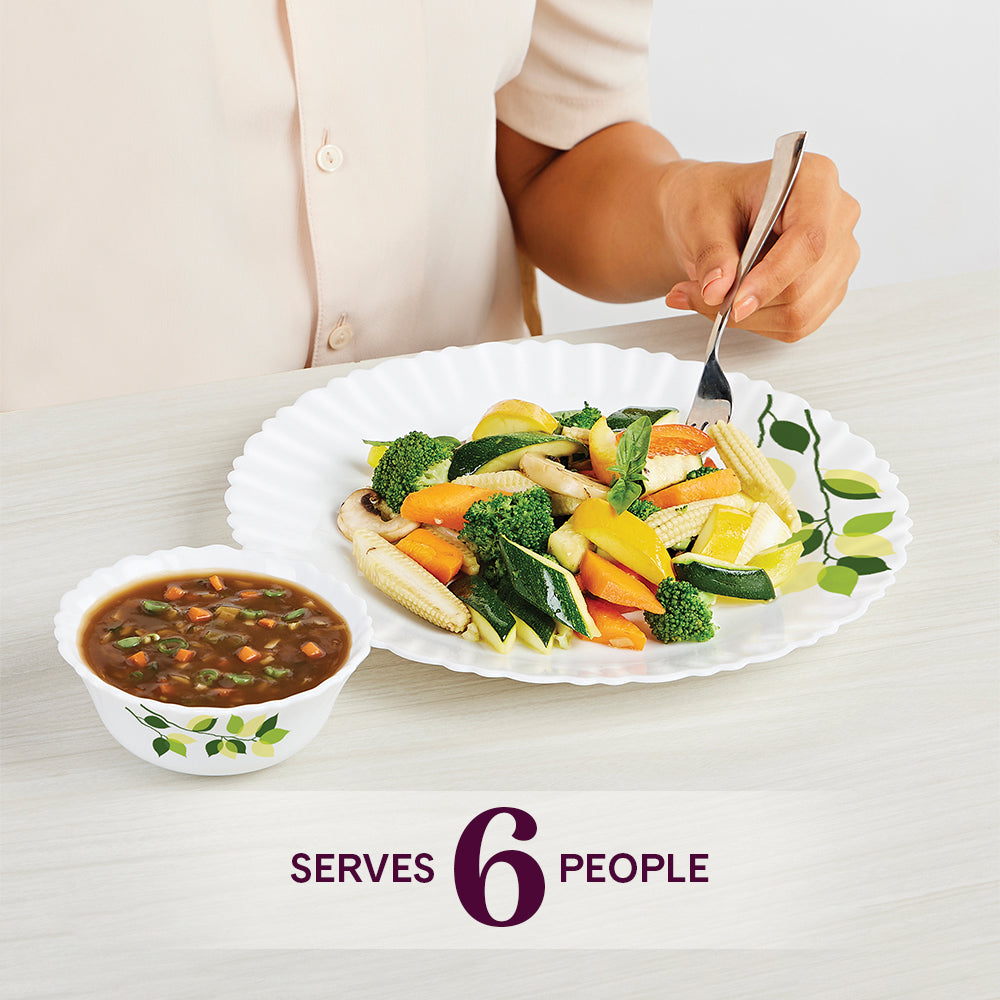 Larah Green Leaves 19 pc Dinner Set - Image 7