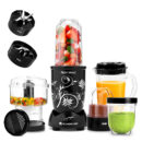 Nutri-blend Juicer, Mixer, Grinder, Smoothie Maker & Chopper | Complete Kitchen Machine | 22000 RPM Blender, Chopper, Juicer | 500W 100% Full Copper Motor | SS Blades | 4 Unbreakable Jars | 2 Years Warranty | Recipe Book By Chef Sanjeev Kapoor | Black