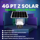 Consistent 4G PT Z Solar Powered Camera| 4G SIM | IP66 Waterproof | 2-Way Audio | Outdoor Surveillance for Agriculture,Construction Site,Farm,Garden etc (Solar Dual Lens)