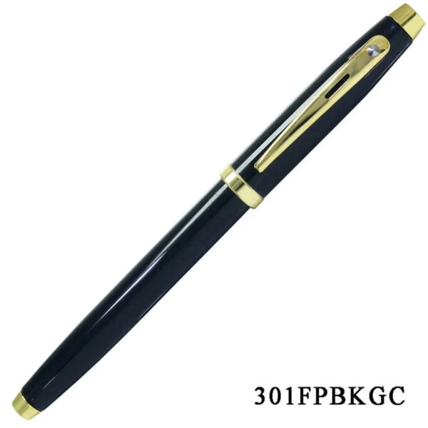 Fountain Pen Black Golden Clip – 301FPBKGC