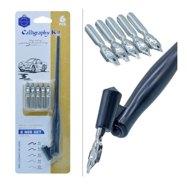 Calligraphy Kit 1 Dip Pen / 5 Nibs Set – E0422