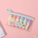 Cute Ice Cream Shaped Pastel Highlighters - 6 Piece Set