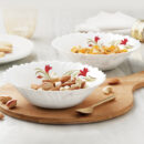 Larah Red Lily Multipurpose Bowl, 2 pc Set