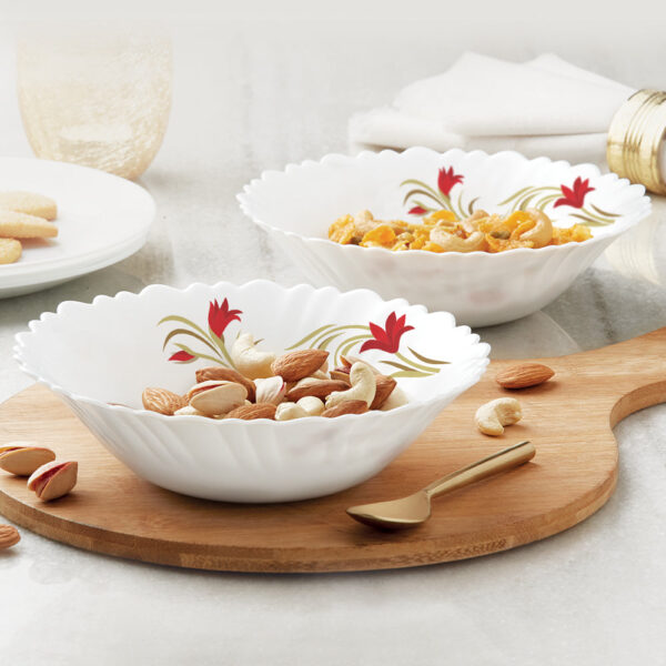 Larah Red Lily Multipurpose Bowl, 2 pc Set